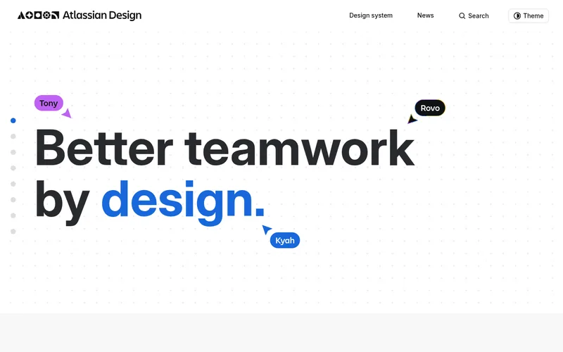 Tampilan situs Atlas Design System